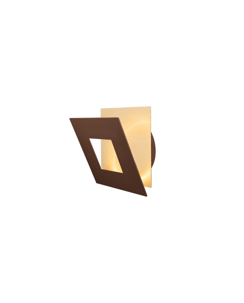 DALIA * APLIQUE CUADRADO 12W - ORO + CORTEN